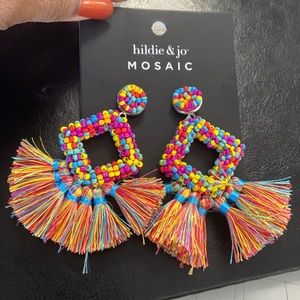 Cotton candy bead earrings